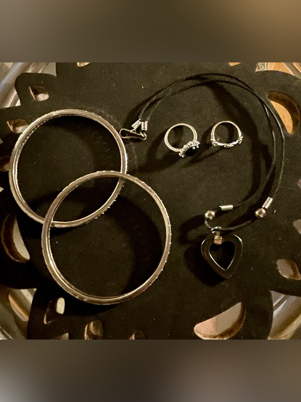 5PC Black and Silver-Tone Jewelry Bundle